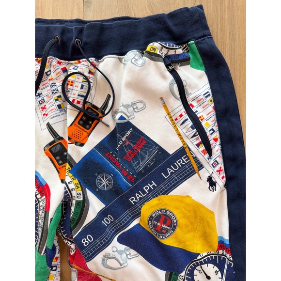 Polo Ralph Lauren Mens XL Polo Sport Yachting Nautical Print Joggers Sweatpants - Picture 8 of 8